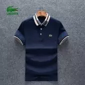 best lacoste t-shirt cheap polo coton avec details rayes bleu